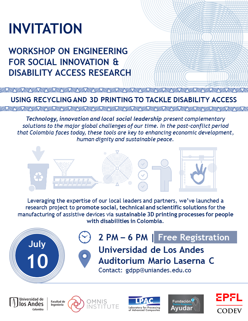 Workshop Engineering for social innovation & disability access research | Uniandes