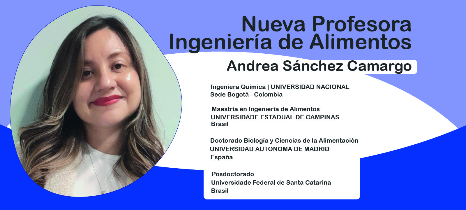 Andrea del Pilar Sánchez | Profesora Departamento de Ingeniería Química y de Alimentos Uniandes 